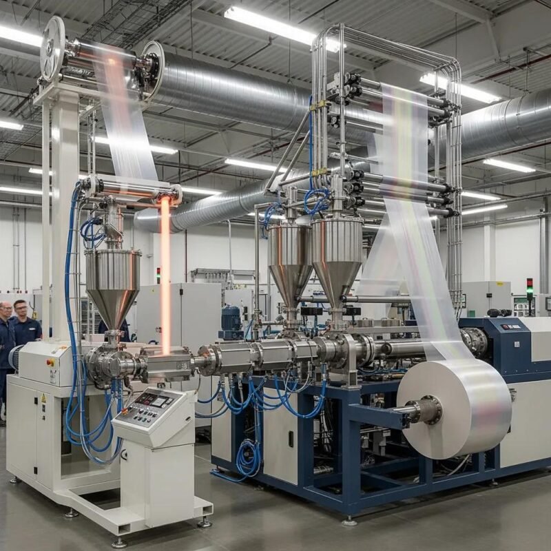 Comparison of mono-layer and multi-layer blown film extruders in a manufacturing environment